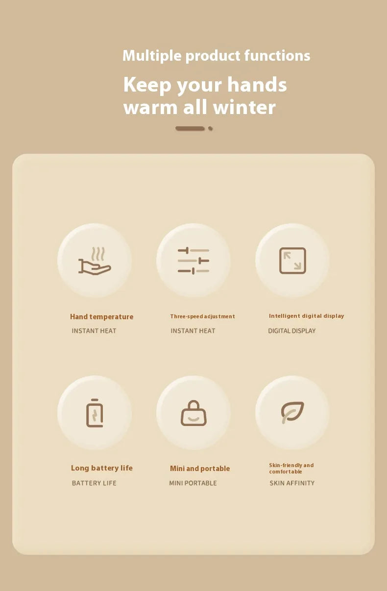 USB Handwärmer Wiederaufladbar – 3 Temperaturstufen